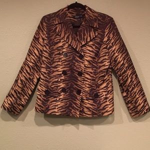 Jones New York Signature Tiger Stripe Blazer